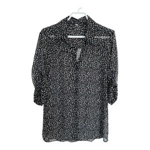 Black and White Sheer Blouse